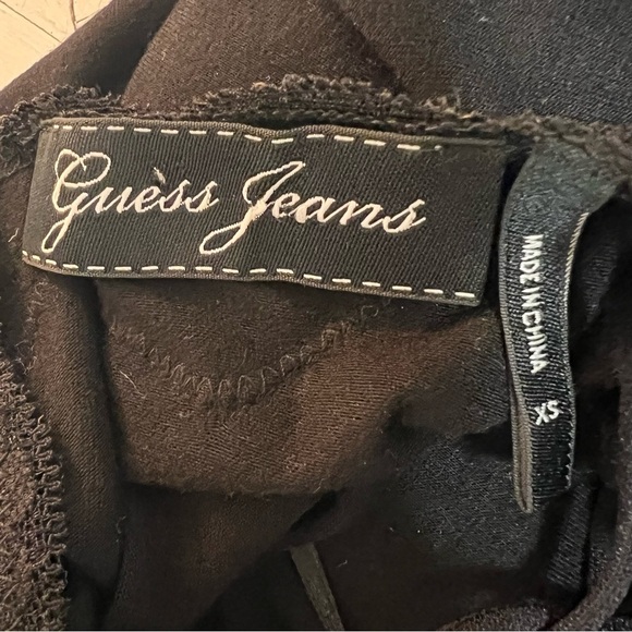 Y2K GUESS 2010 Corset Tie Lace Handkerchief Hem Dress Black Adjustable Straps XS - Picture 10 of 12